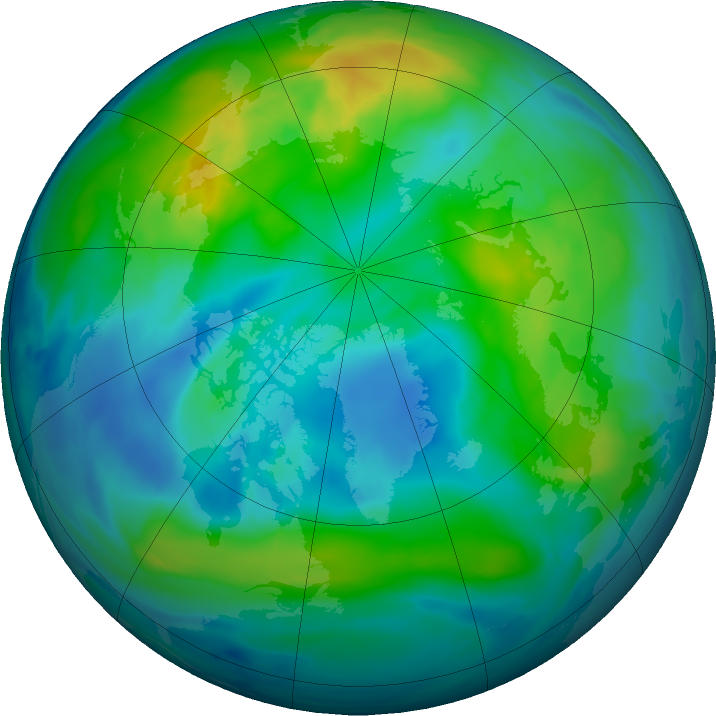 Arctic ozone map for 31 October 2023